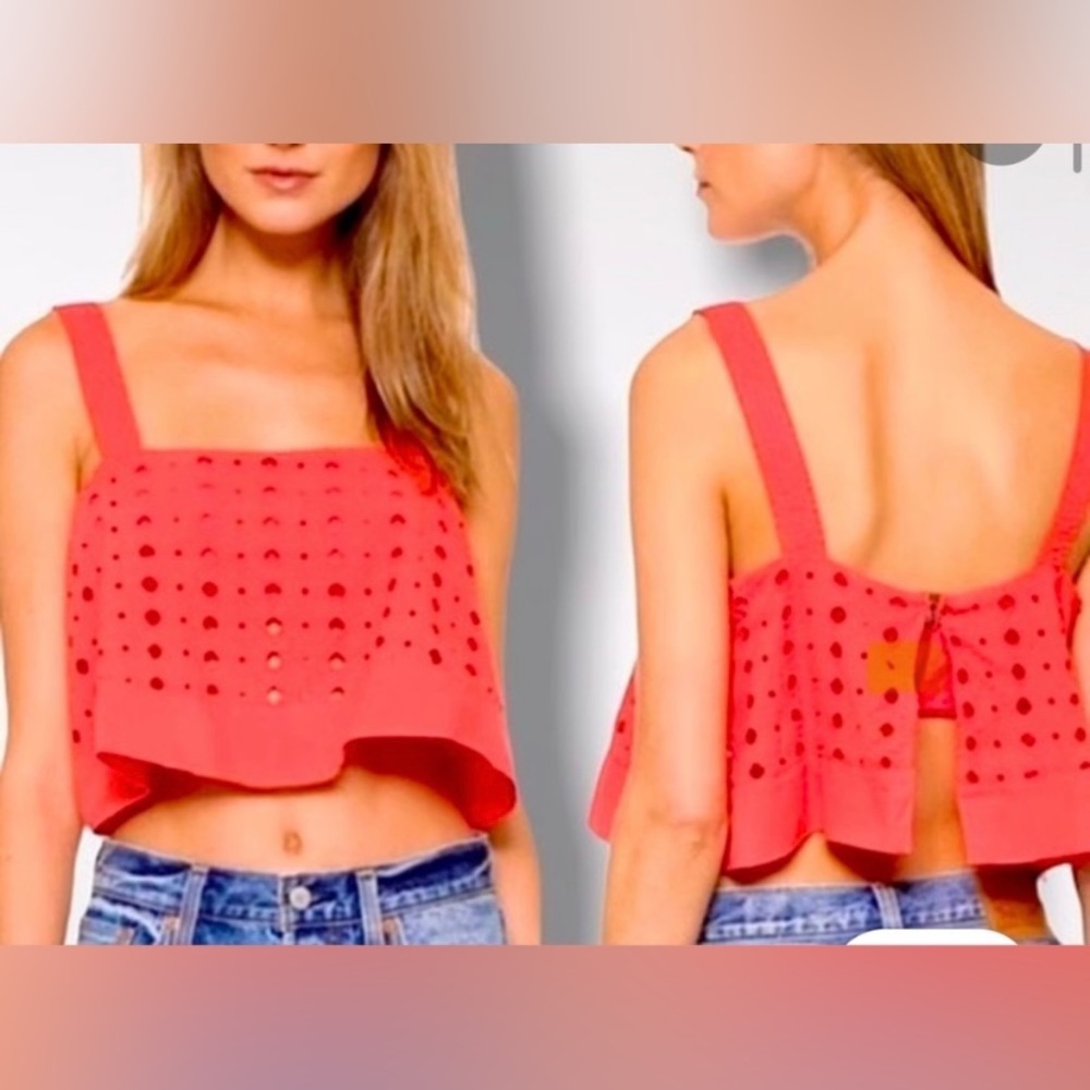 Free People orange crop top